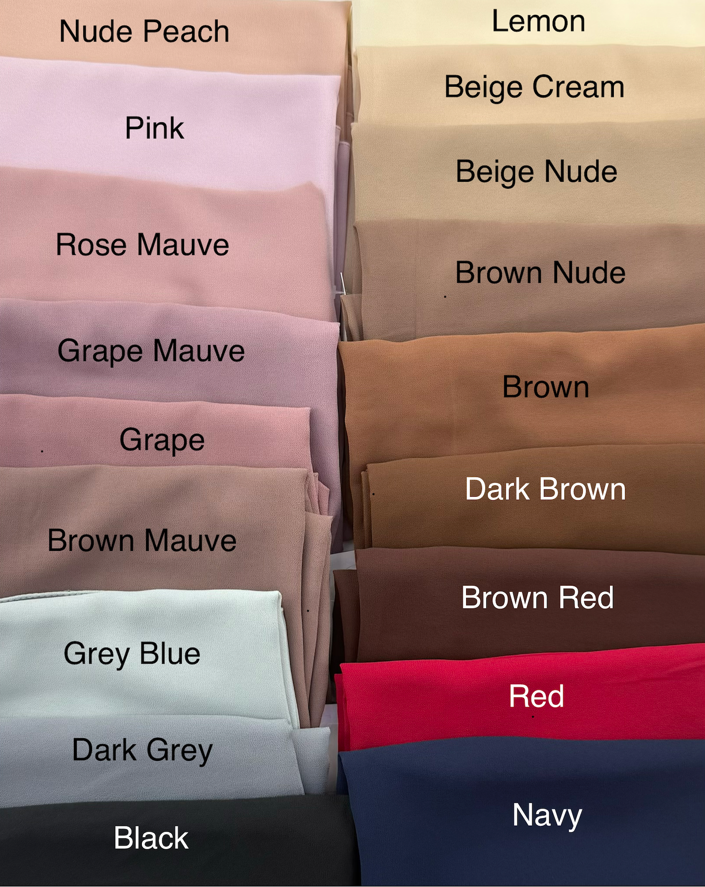 Plain Crepe Chiffon Hijab