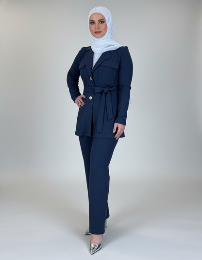 Chunky Lapel Coat-Style Suit