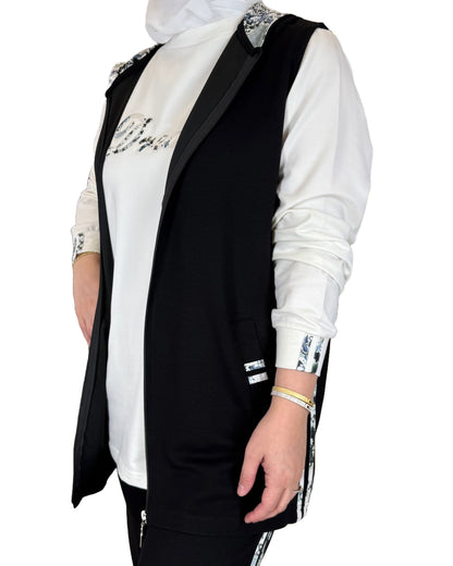 3-Piece Zip-Up Hoodie Vest Set