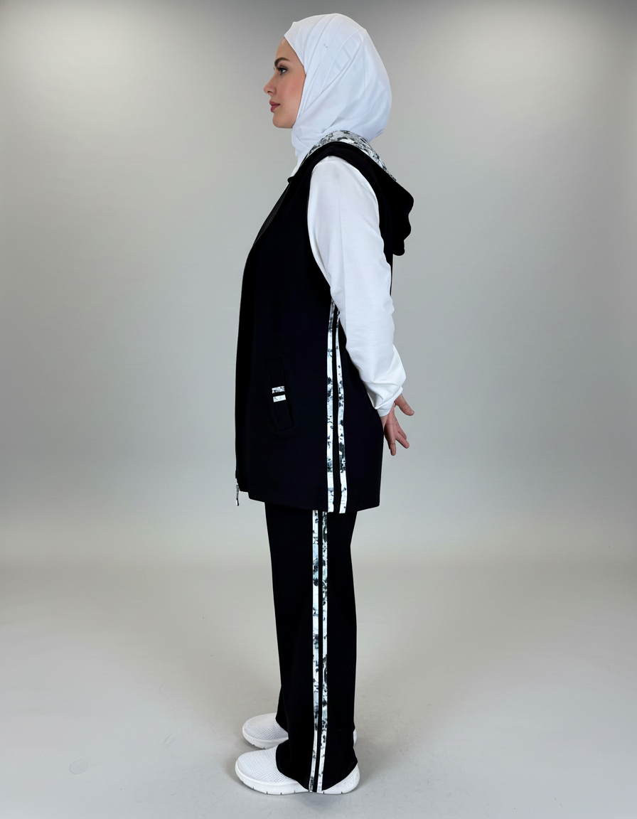 3-Piece Zip-Up Hoodie Vest Set