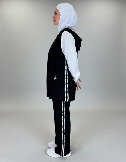 3-Piece Zip-Up Hoodie Vest Set