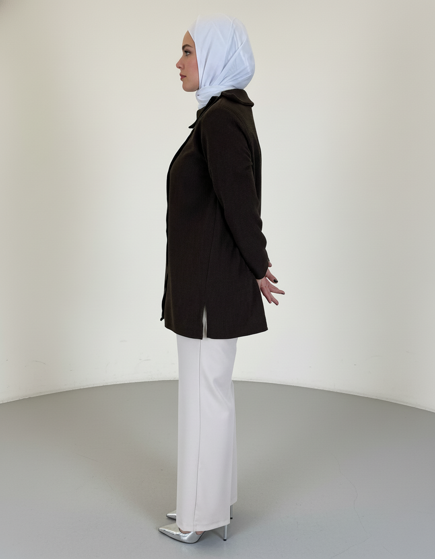 Stylish Asymmetrical-Button Top