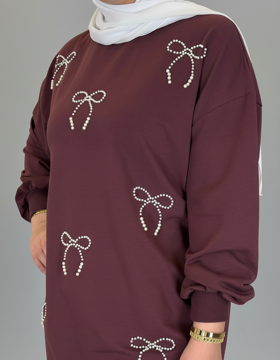 Pearl Bow Cotton Top