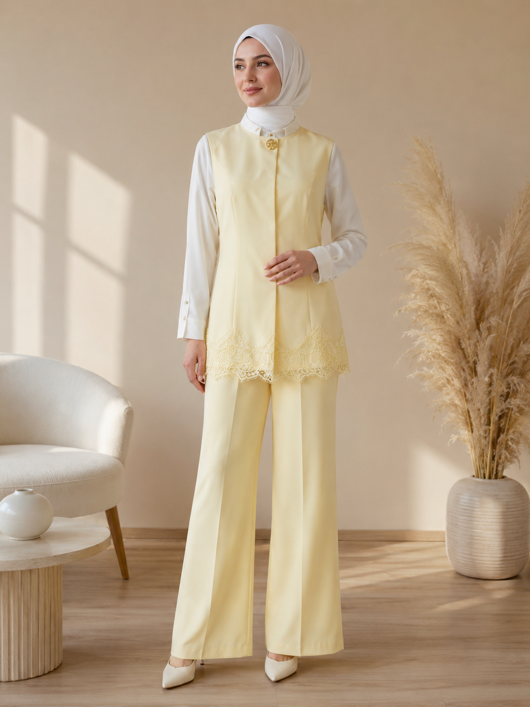 Dantel Vest Suit