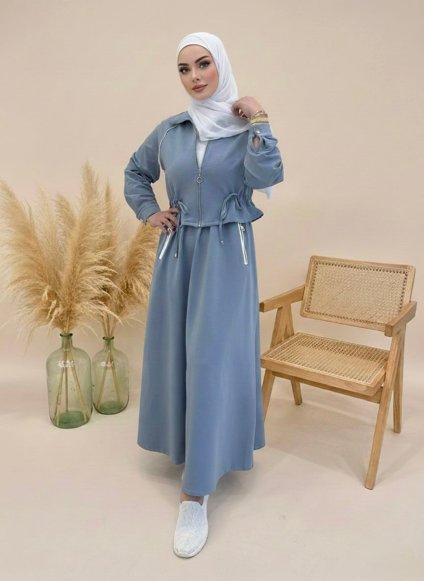 2-Piece Sporty Zipped Dress