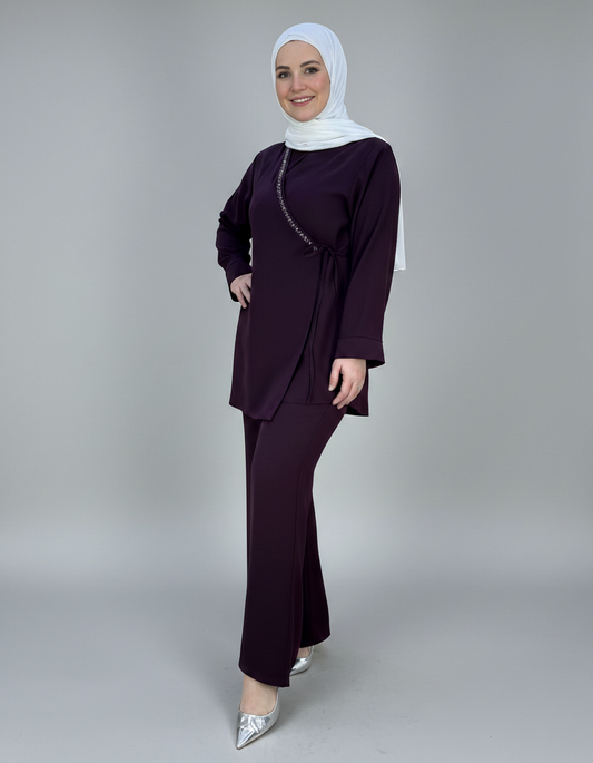 3-Piece Side Wrap Suit