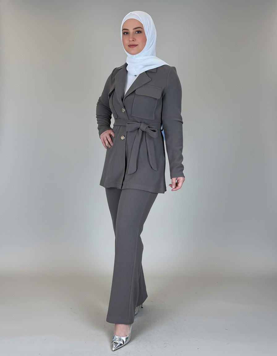 Chunky Lapel Coat-Style Suit