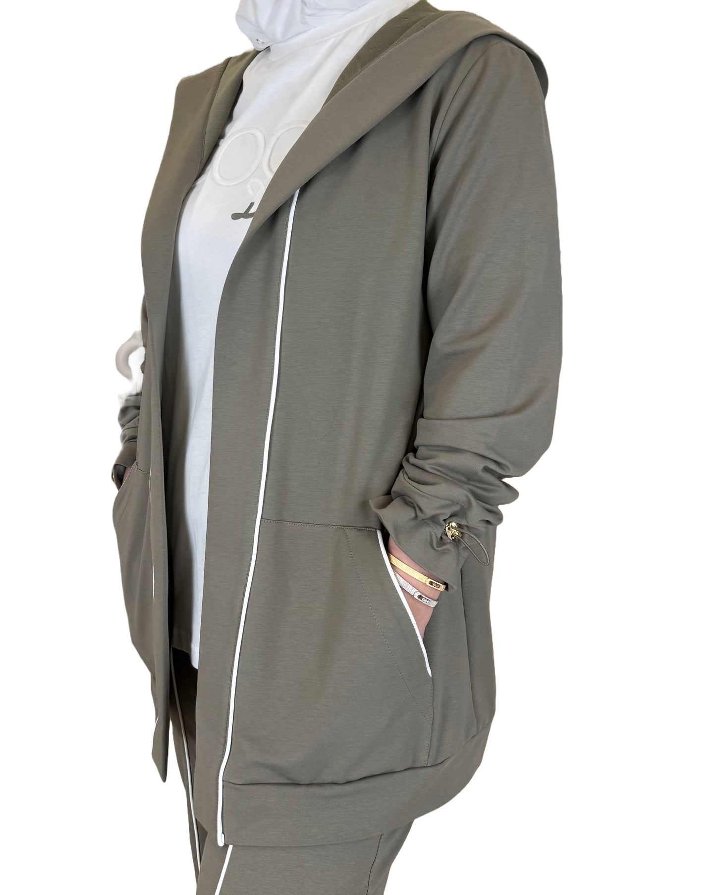 3-Piece Open Cotton Cardigan Set