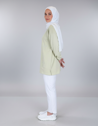 Pearl Bow Cotton Top