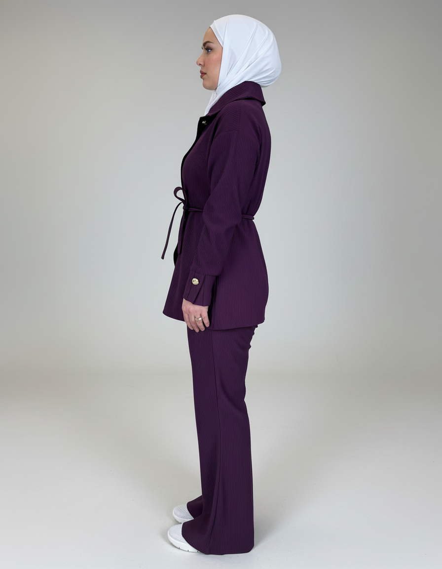 Chic Ribbed Trico Suit