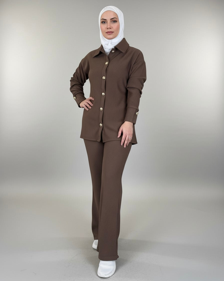 Chic Ribbed Trico Suit