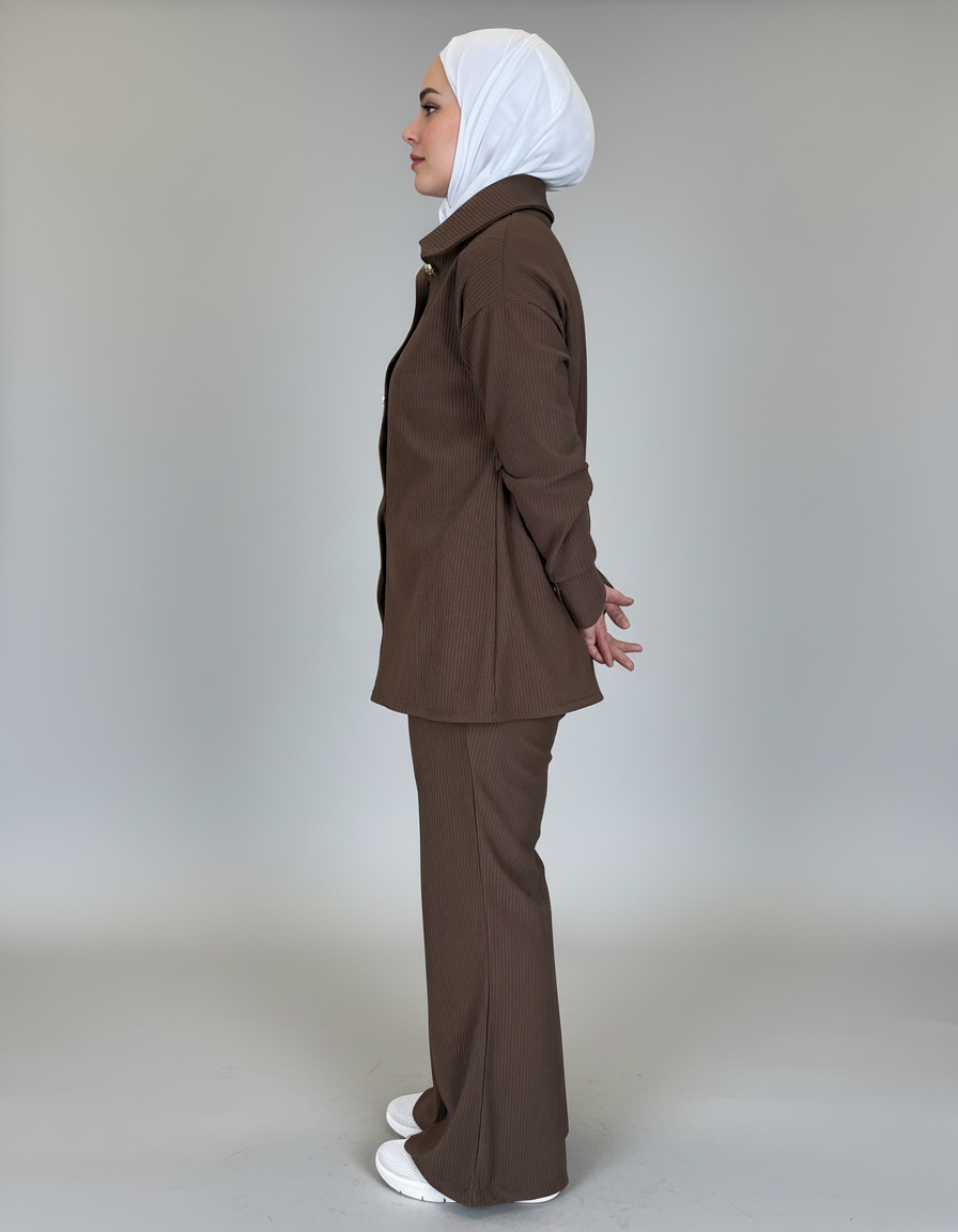 Chic Ribbed Trico Suit