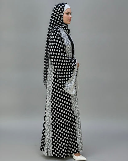 2-Piece Dantel Polka Abaya