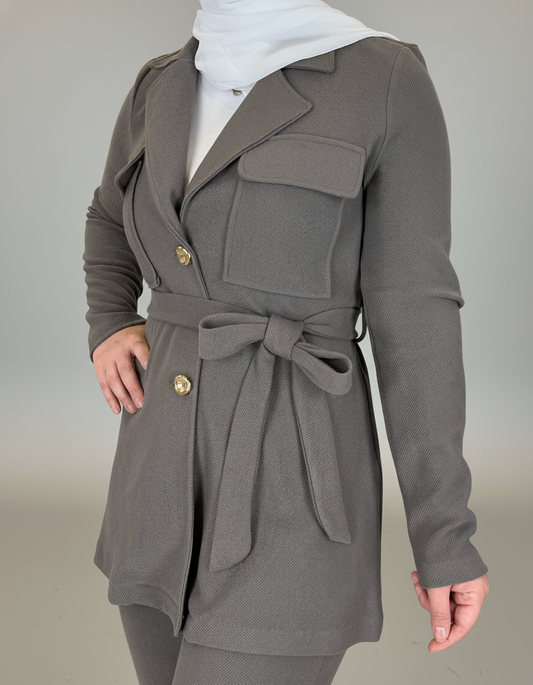 Chunky Lapel Coat-Style Suit