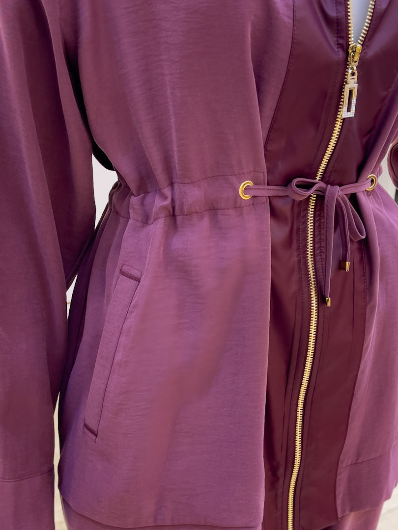 Beaded Floral Zippered Tracksuit
