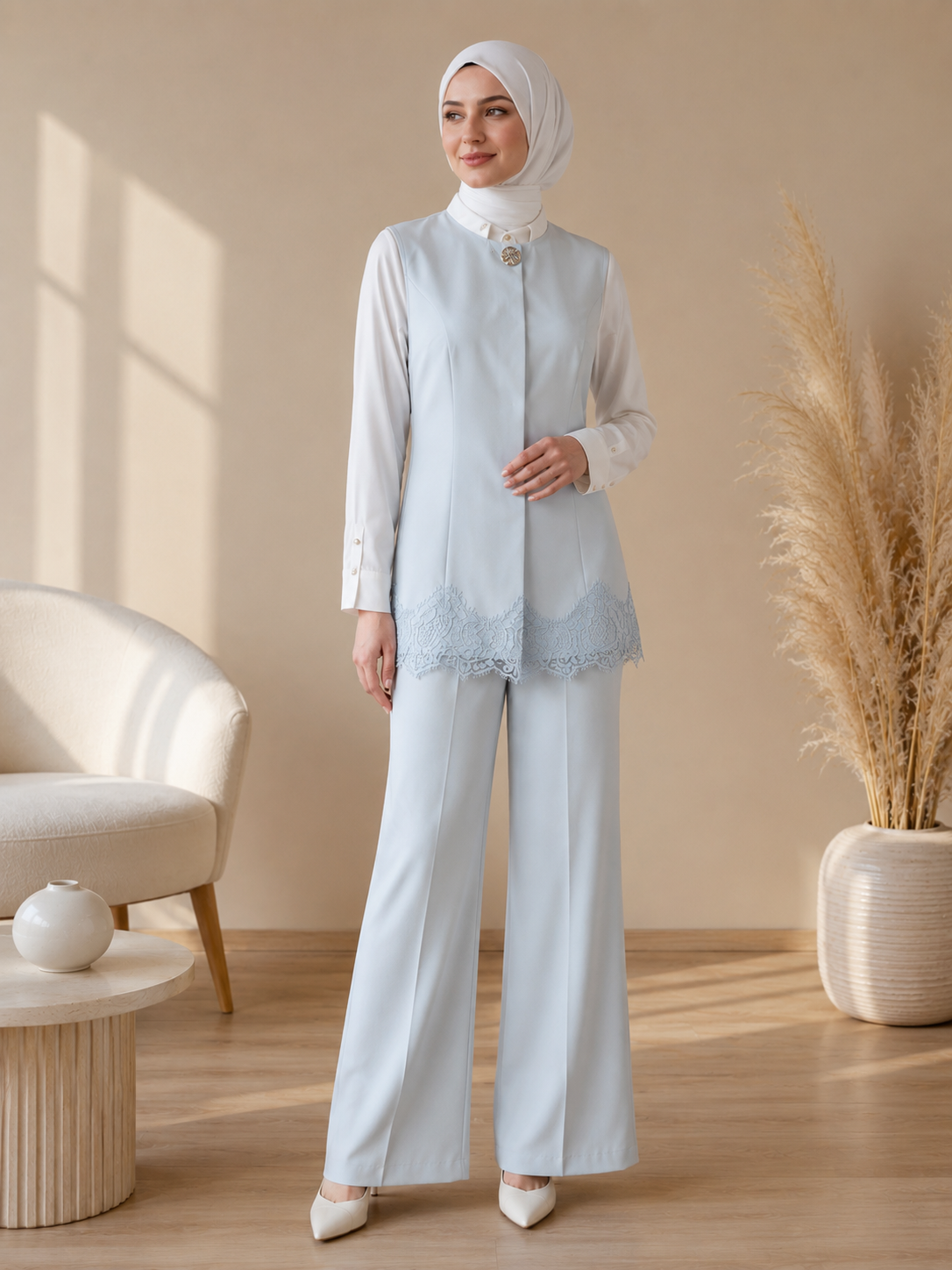 Dantel Vest Suit
