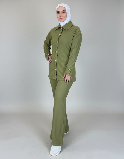 Chic Ribbed Trico Suit