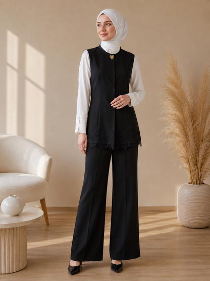 Dantel Vest Suit