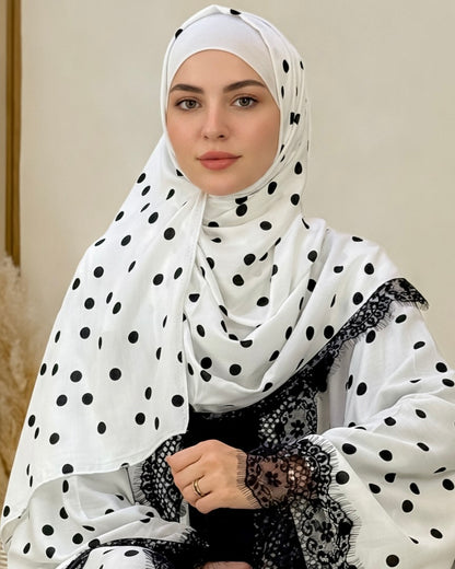 2-Piece Dantel Polka Abaya