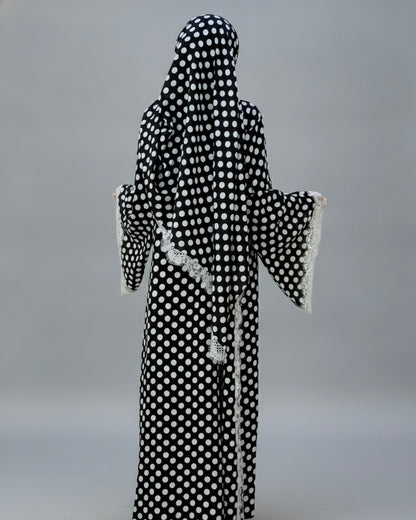2-Piece Dantel Polka Abaya