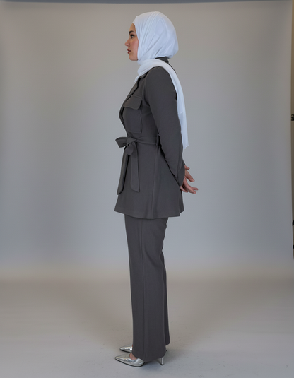 Chunky Lapel Coat-Style Suit