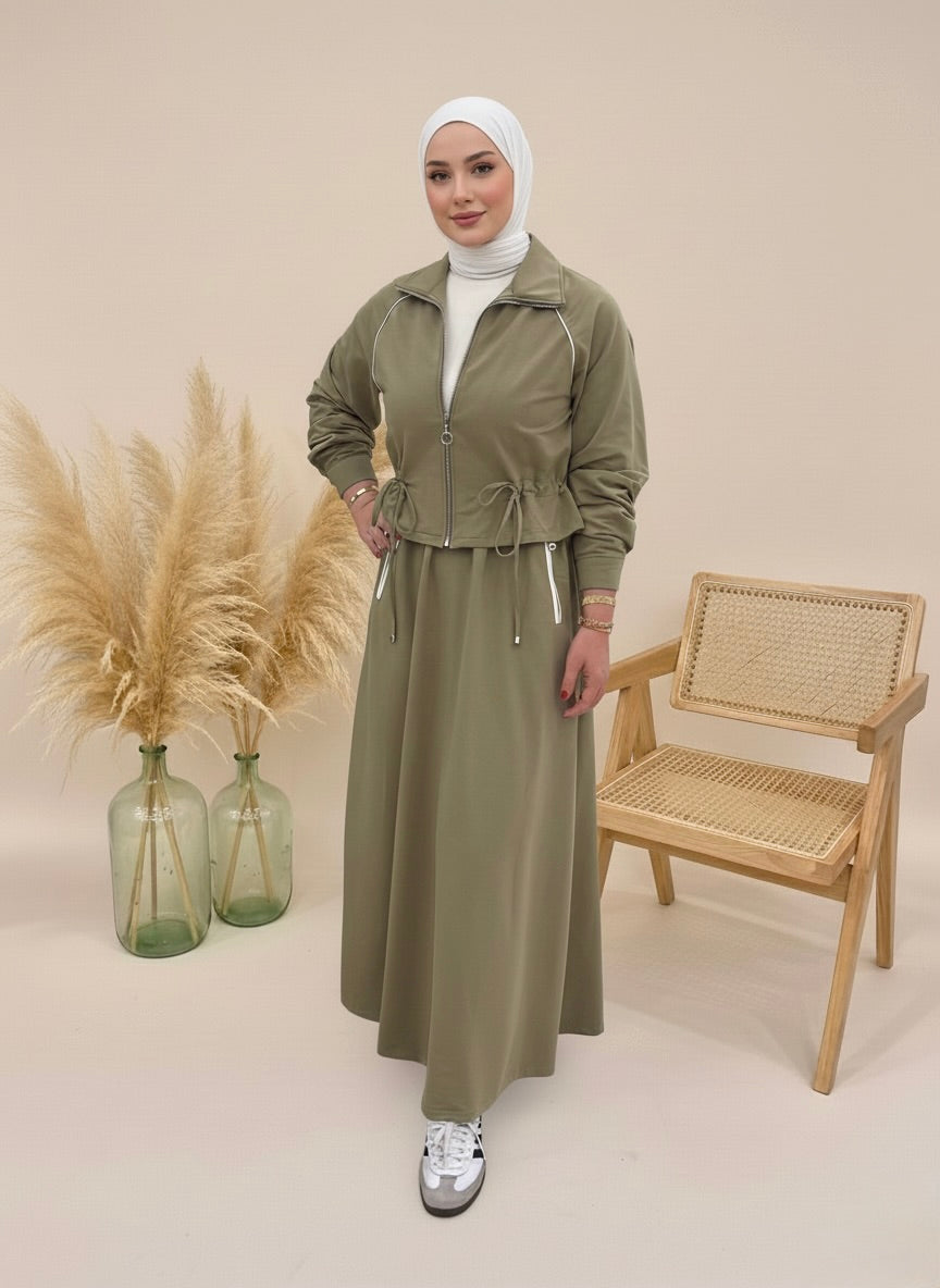 2-Piece Sporty Zipped Dress