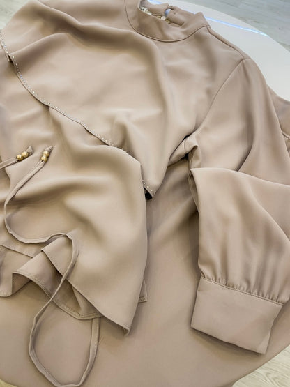 Shoulder Overlay Skirt Set