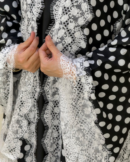 2-Piece Dantel Polka Abaya