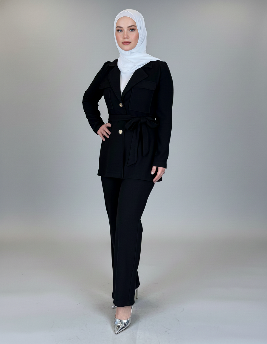 Chunky Lapel Coat-Style Suit