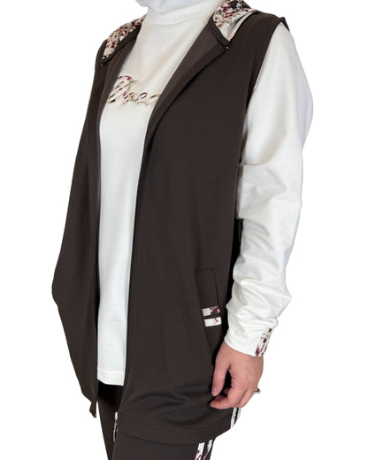 3-Piece Zip-Up Hoodie Vest Set