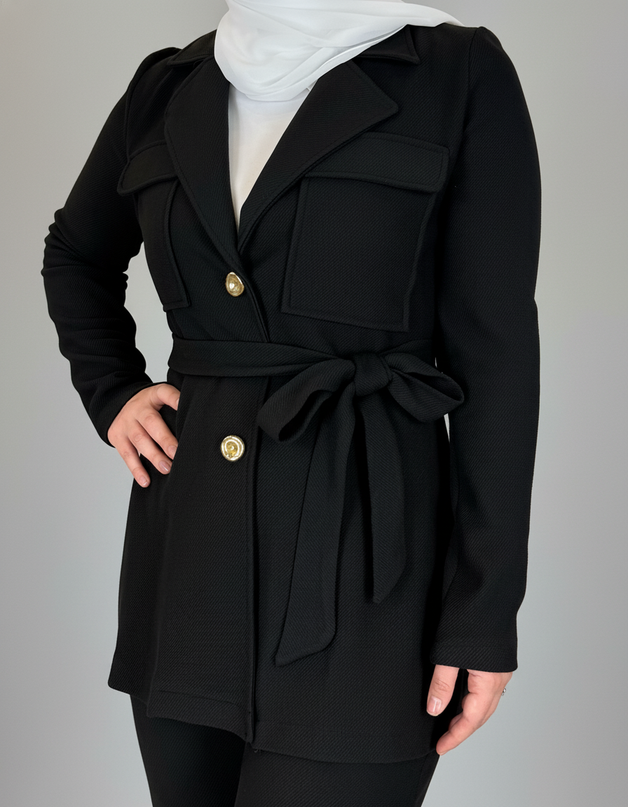 Chunky Lapel Coat-Style Suit