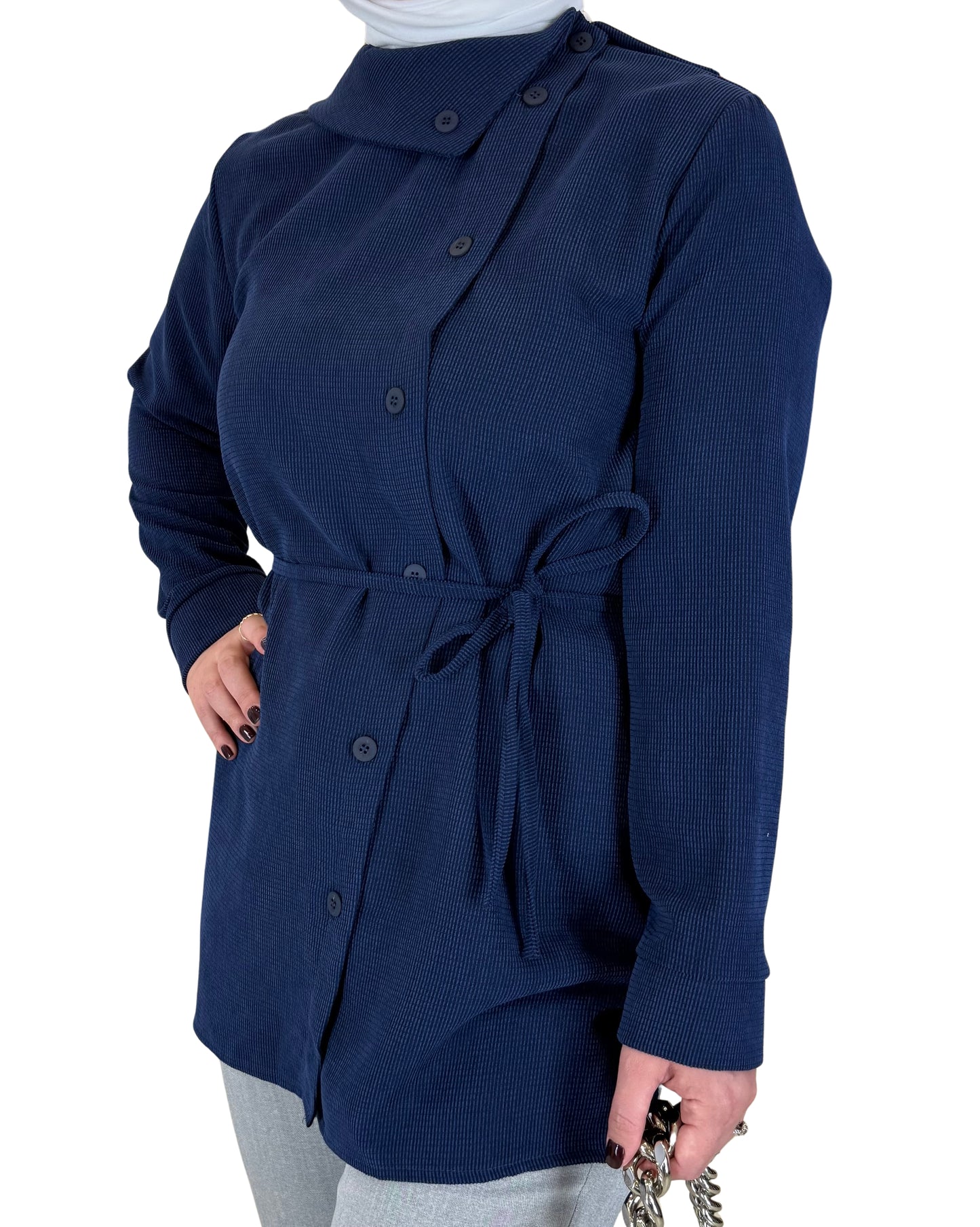 Stylish Asymmetrical-Button Top