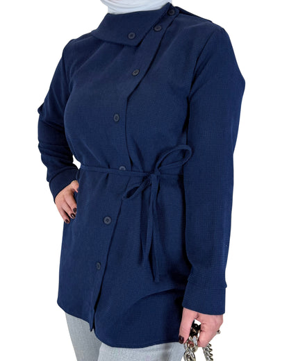 Stylish Asymmetrical-Button Top