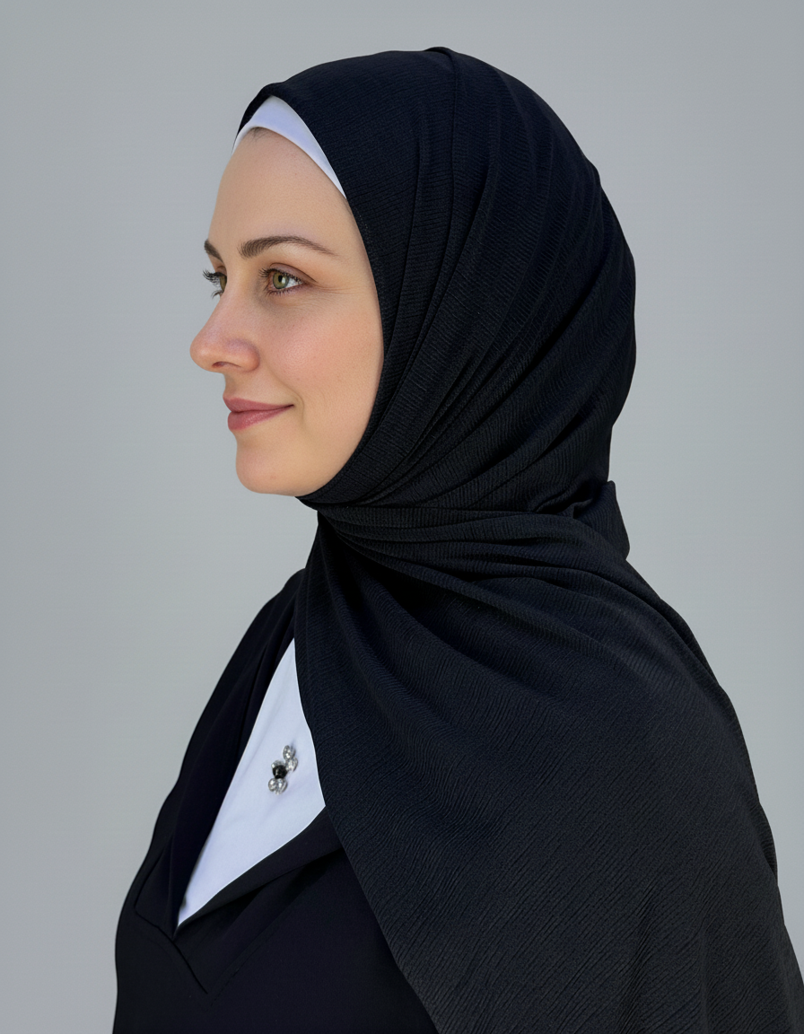 Side-Closed Kashmir Kuwaiti Hijab