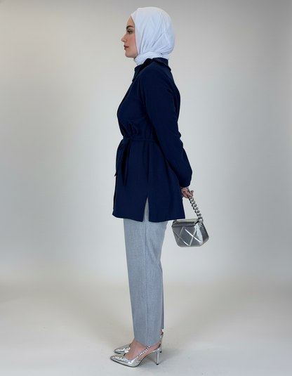 Stylish Asymmetrical-Button Top