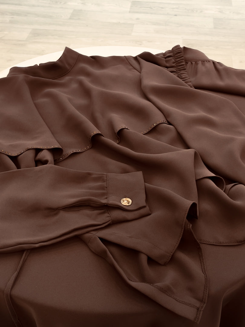 Shoulder Overlay Skirt Set