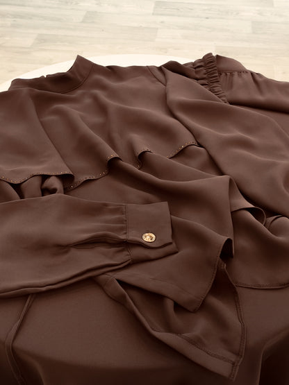 Shoulder Overlay Skirt Set