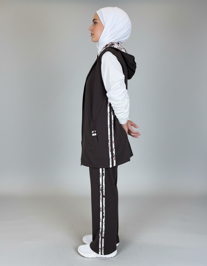 3-Piece Zip-Up Hoodie Vest Set