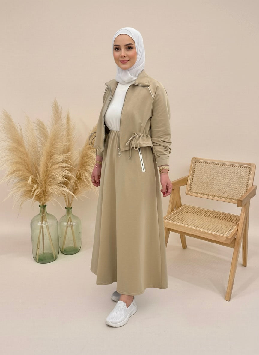 2-Piece Sporty Zipped Dress