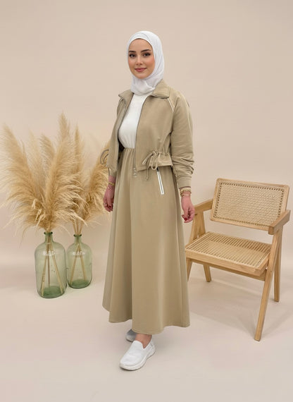 2-Piece Sporty Zipped Dress