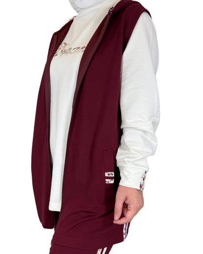 3-Piece Zip-Up Hoodie Vest Set