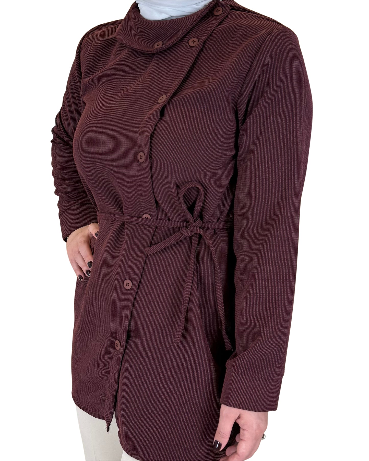 Stylish Asymmetrical-Button Top