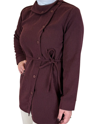 Stylish Asymmetrical-Button Top