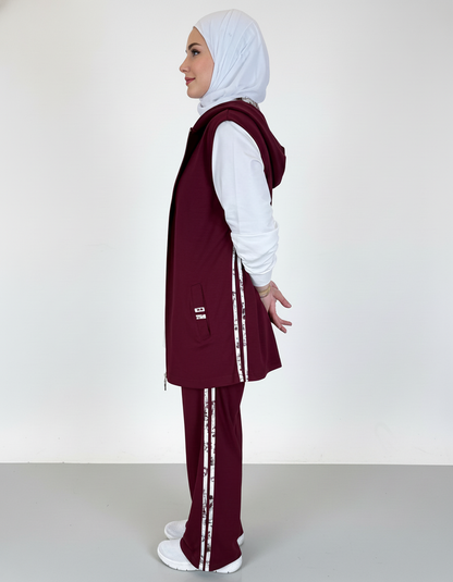 3-Piece Zip-Up Hoodie Vest Set