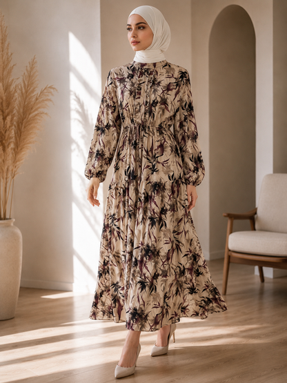 Silky Floral Printed Dress