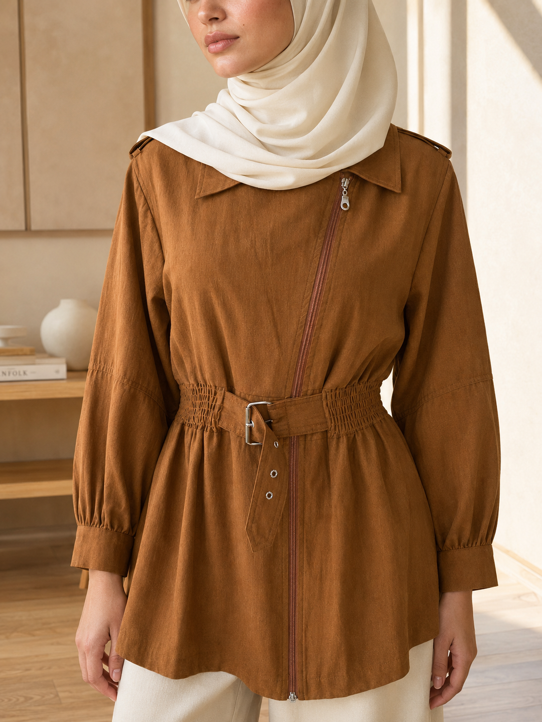 Front-Buckle Rider Jacket