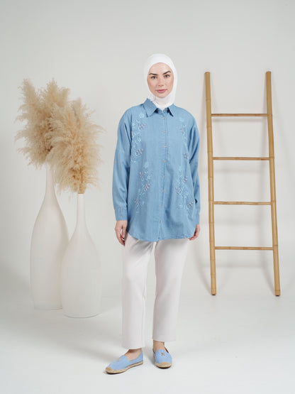 Radiant Floral Denim Top