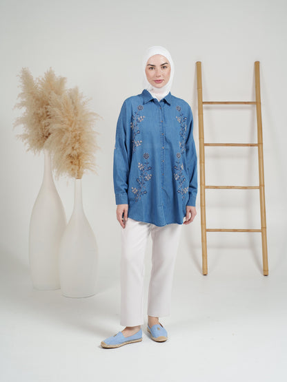 Radiant Floral Denim Top