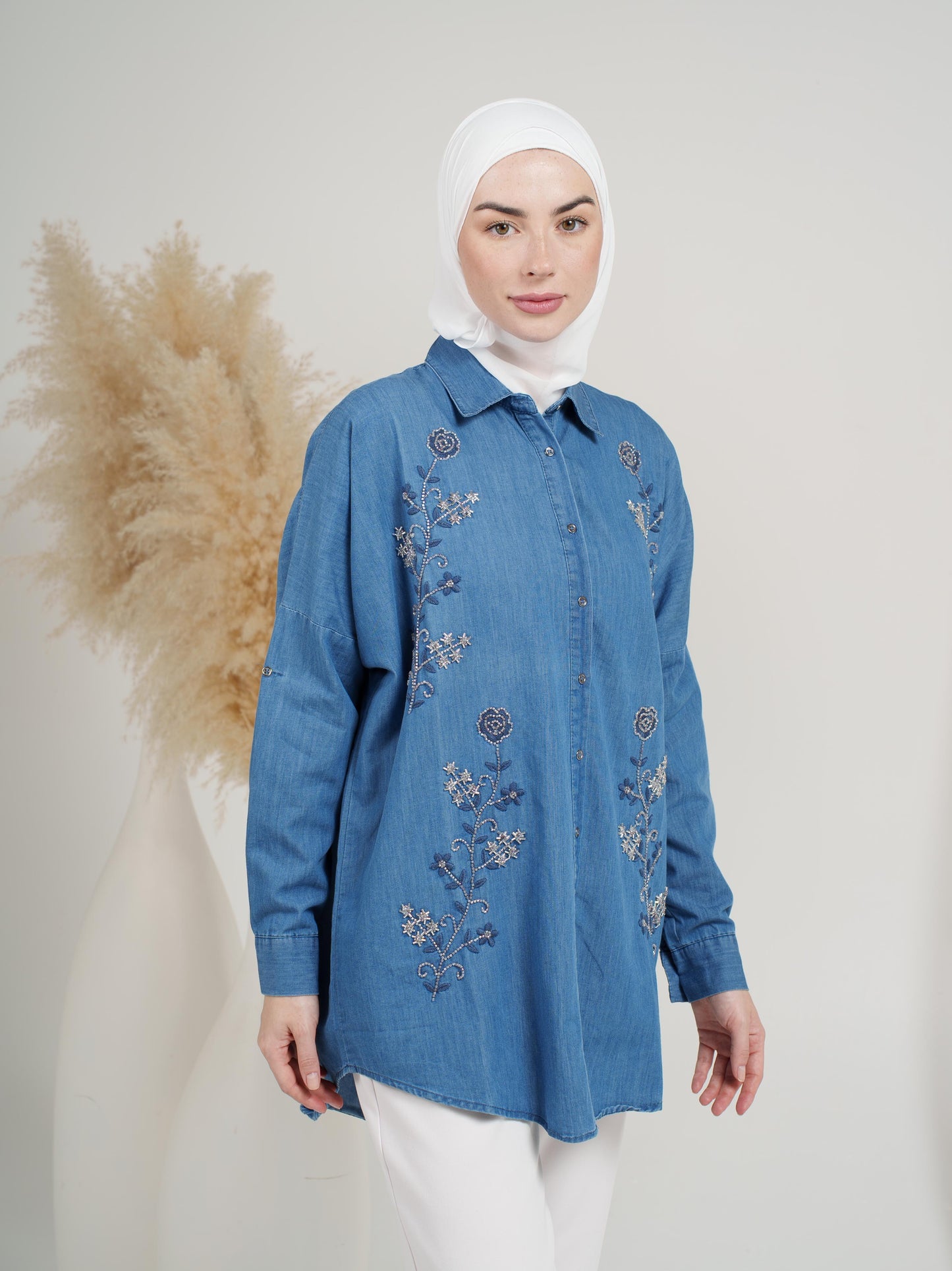 Radiant Floral Denim Top