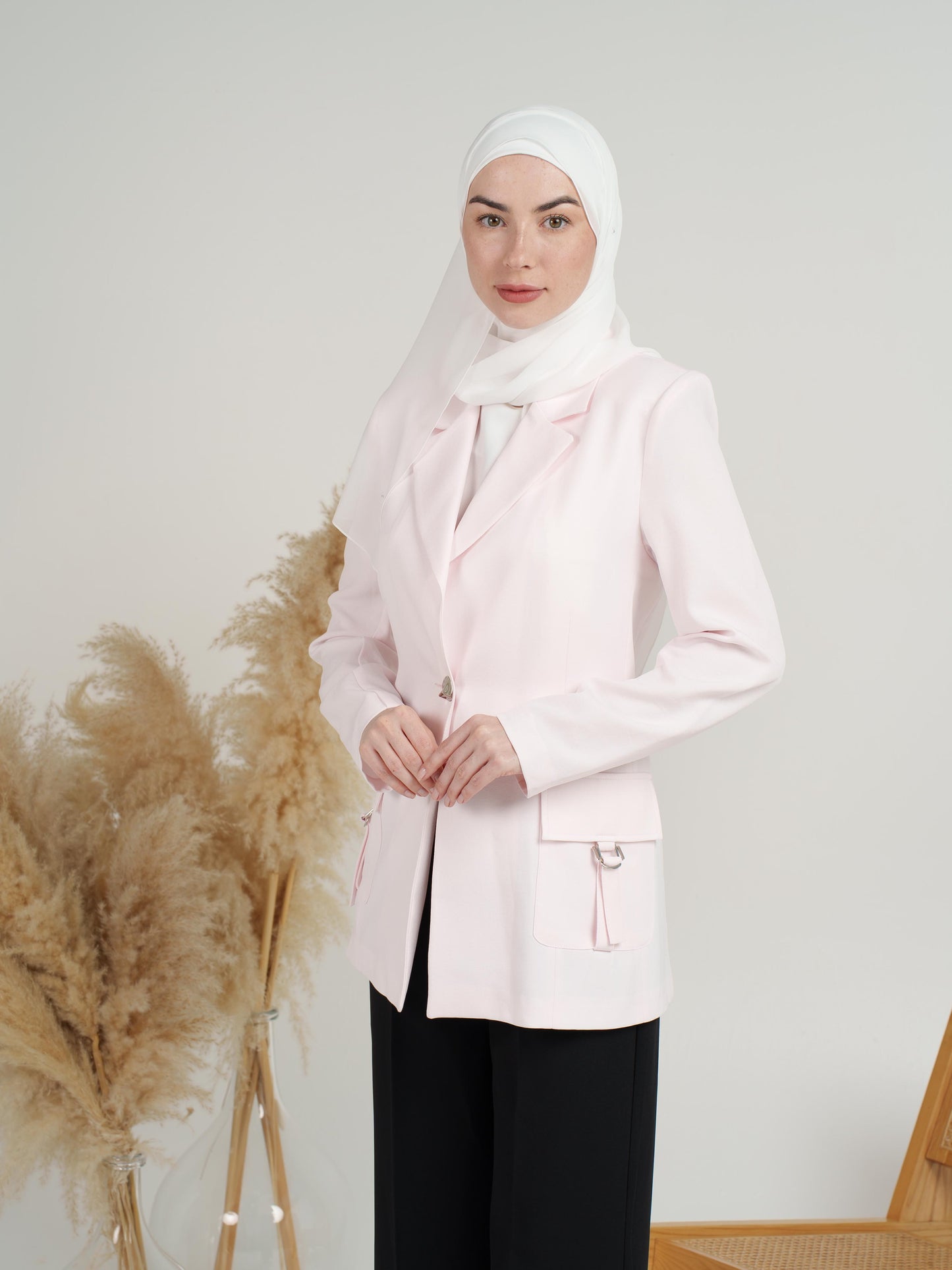 Pastel Notch-Lapel Blazer